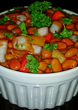 A picture of Mike's BBQ Baked Beans.