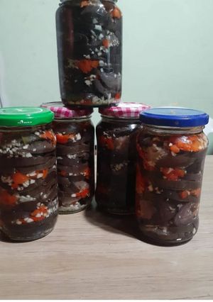 Una foto de Berenjenas en escabeche