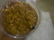 Una foto de crema de choritos