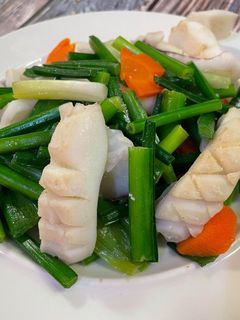 韭菜炒花枝 的食譜成品照片
