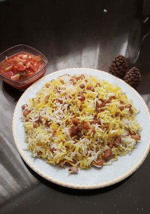 عکسی از دستور اینم ناهار امروز من لوبیا پلو