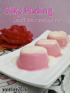 Foto resep Silky Puding Leci Strawberry