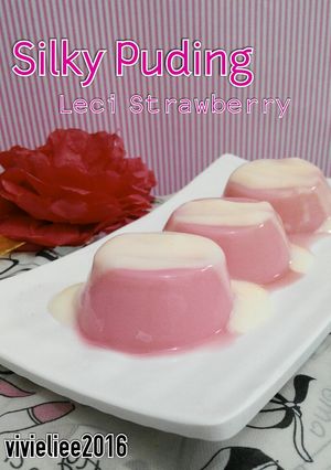 Foto resep Silky Puding Leci Strawberry