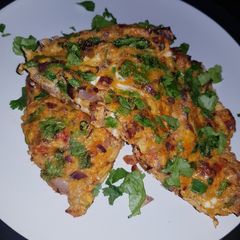 A picture of Indian style spicey omellette.