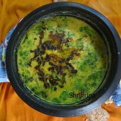 Methi Dal with Bitter gourd seasoning A picture of Methi Dal with Bitter gourd seasoning.