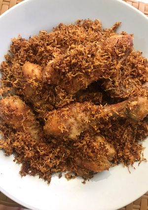 Foto resep Ayam serundeng kelapa