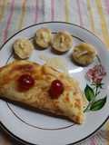 Panqueque tibio relleno con banana