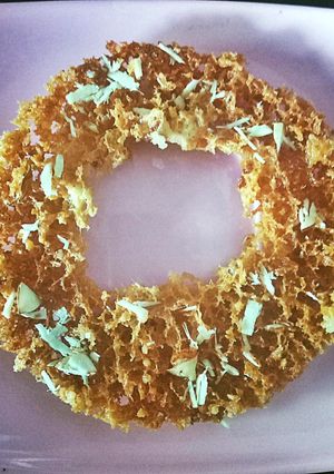 A picture of Ghevar- Authentic Rajasthani sweet.