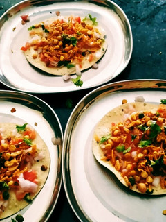 A picture of Papad chat.