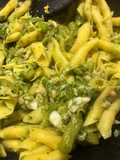 Garganelli con broccoli e branzino