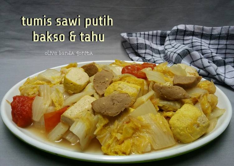 Cara Memasak Tumis sawi putih,bakso &amp; tahu Ekonomis Untuk Jualan