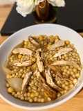 Moghrabieh - semolina dough with chicken