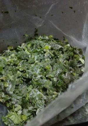 A picture of Freeze green coriander leaves.