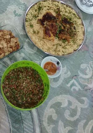 صورة لوصفة كبسه مع دجاج حار