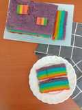Rainbow cake kukus (1 butir telur)