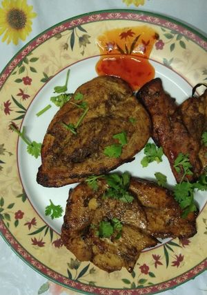 A picture of Baked barbeque Chicken Breast.