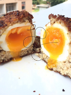 A picture of Meatball With Soft Boiled Egg.