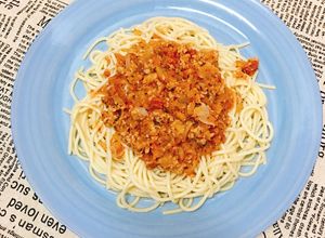 Hình của món Mì Ý Bò Bằm.