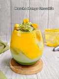 Matcha Mango Smoothie dengan Krim Matcha