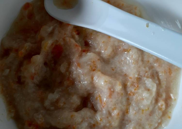 Resep masakan Bubur ayam santan MPASI 6+ | Cara Mengolah Bubur ayam santan MPASI 6+ Yang Enak Banget