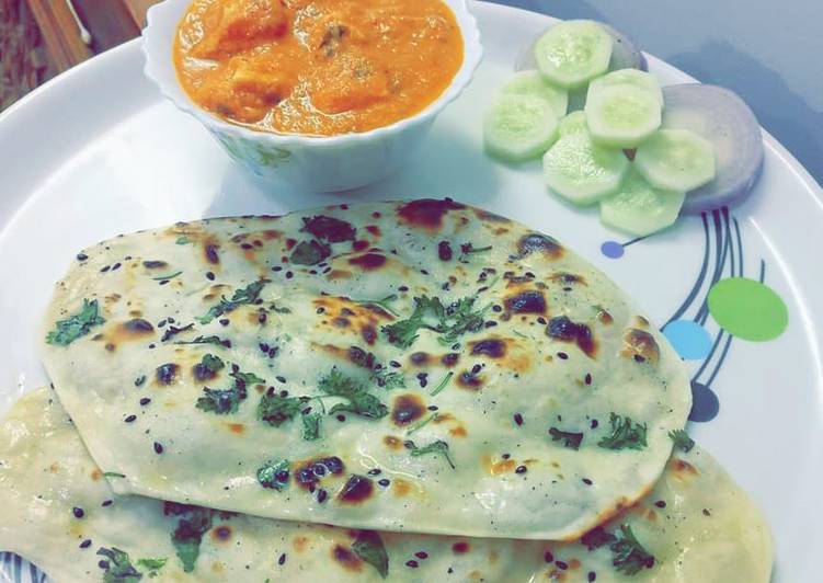 Simple Way to Make Quick Butter Creamy Chicken with Tawa Butter Naan