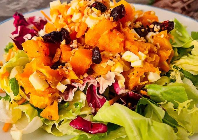 Zucca arrostita con mirtilli e skyrella
