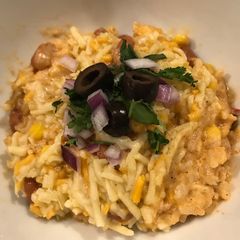 A picture of Easy “B.R.C.” Bake (Beans, Rice & Chicken).
