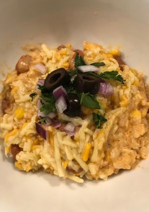 A picture of Easy “B.R.C.” Bake (Beans, Rice & Chicken).