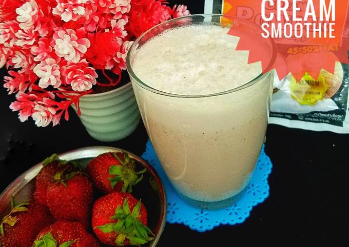 Strawberry and coconut cream smoothie