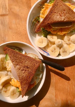 Hình của món Eatclean - Bữa sáng - Sandwich ốp la + ham.