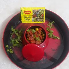 A picture of Maggi magic masala sprouted peas with carrots.