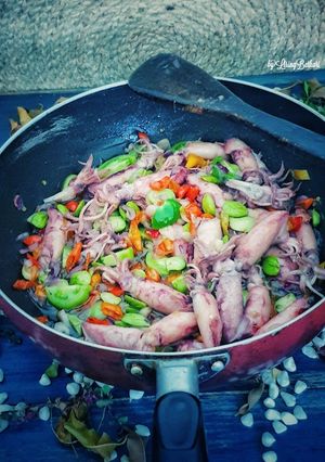 Foto resep Tumis cumi asin pete