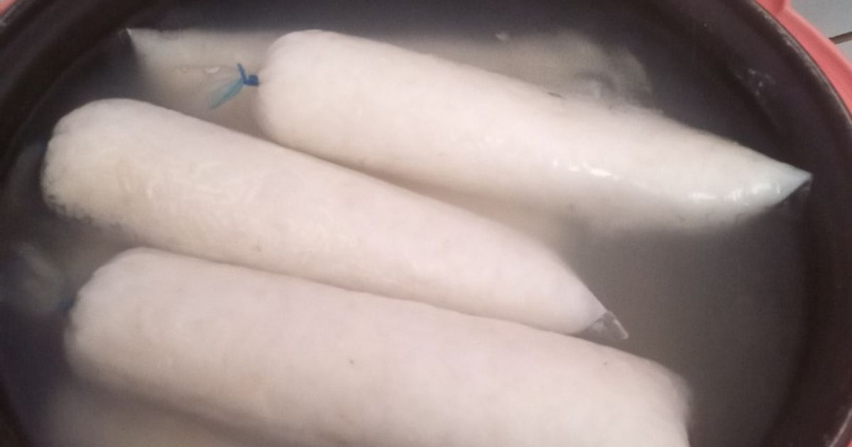 Lontong plastik masak dgn magic com