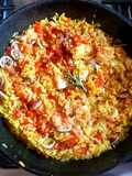 Arroz saborizado con pulpito 🐙y camarones