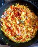 Arroz saborizado con pulpito 🐙y camarones
