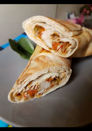 A picture of Chicken wraps.