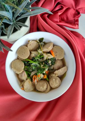 Foto resep Tumis Bayam with Bakso