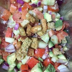 Avocado Cucumber salad A picture of Avocado Cucumber salad.