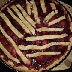 Una foto de Kuchen de frutilla aplv