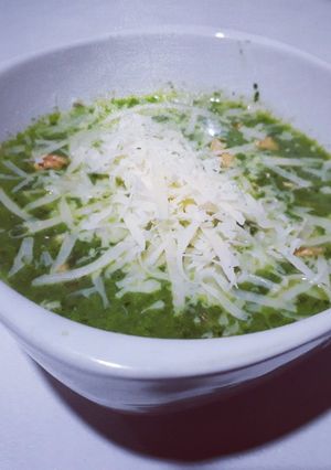 Una foto de Sopa crema de espinaca
