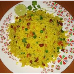 A picture of Healthy veggie matar poha.