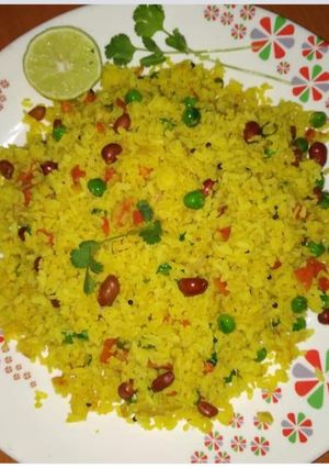 A picture of Healthy veggie matar poha.