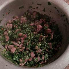 A picture of Fried maton spiced with coriander.