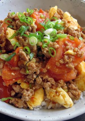 A picture of ‘Mabo’ Tomato & Egg Rice Bowl.