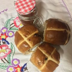Easy hot cross buns A picture of Easy hot cross buns.