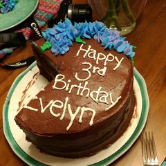 A picture of Doctored-up Chocolate Cake with Sour Cream Fudgy Frosting.