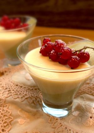 A picture of Matcha Green Tea and White Chocolate Panna Cotta.