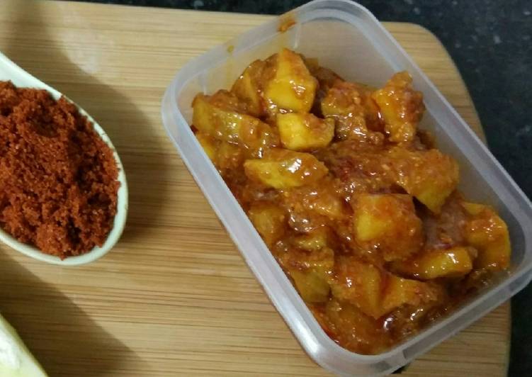 Recipe of Ultimate Instant Spicy Tangy Mango Pickle