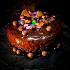 A picture of Chocolate  gems cake.