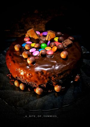 A picture of Chocolate  gems cake.